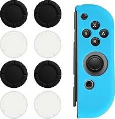 Joystick Caps, Replacement Cap for Controller Switch, 4 Pairs Thumb Grip, Analogue Stick Cover, Silicone Joystick Protective Accessories, Analogue Silicone Covers Replacement Compatible with Nintendo