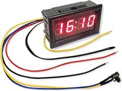 3 In1 Thermometer Voltmeter with Digital Electronic Clock LED Screen Function for Car Motorcycle Tool(C)