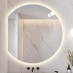 Bathroom Mirror Lighted Makeup Mirror Anti-Fog,with Lights Dimmable HD Tempered Glass for Entryway Bedroom Bathroom Living Room(54cm(21.25in))