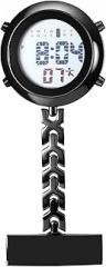 Lancardo Pin on Electronic Watch: HD Digital Display Multi-Function Day Calendar Alarm Stopwatch for Nurses Doctors Hikers Chefs Climbers