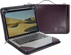 Purple Leather Laptop Messenger Case - Compatible with Samsung Electronics XE500C13-S03US Chromebook 3