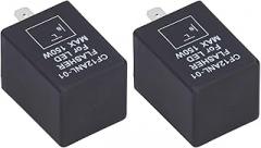 2Pcs LED Flasher 2 Pin Electronic Relay Normally Open Car Turn Signal Light DC12V LED Relay Situation Widely the Turn Solve Can Perfectly Will Stroboscopic Flasher2 Pin