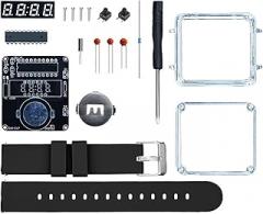 Electronics Project Kits Customizable LED Wristwatches Kits with Metal Hybrids Straps and Detailed Guide LED Electronic Clock Kits