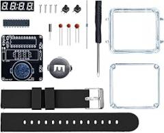 Electronics Project Kits Customizable LED Wristwatches Kits with Metal Hybrids Straps and Detailed Guide LED Electronic Clock Kits