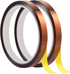 2 Rolls 10mm X 33m 108ft Heat Resistant High Temperature Resistance Silicone Rubber Heat Transfer Tape for Sublimation Press Vinyl, Electronics, Circuit Board Soldering, No Residue