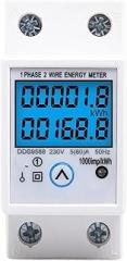 DDS9588 AC 110V/220V Din Rail Digital Single Phase Energy Meter KWh Power Consumption Electronic Wattmeter Reset Zero(230V A Backlight T)