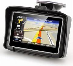 4.3 Inch All Terrain IPX7 Waterproof Motorcycle GPS Navigation System, Rugged Design, with Motorcycle Special Bracket and Equipment Protection Cover