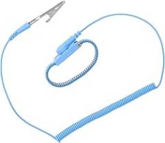 ENZZ ESD Wristband Accessory, 1.8mLongWire Anti Static Wrist Strap Tool Flexible Movement Comfortable Wearing PU Stainless Steel for Working Bracelet Blue