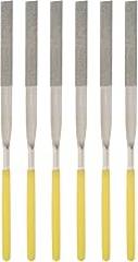 uxcell Diamond Needle Files, 4mm x 160mm Flat Type File Handles Hand Tool for Metal Wood Stone Marble 6pcs