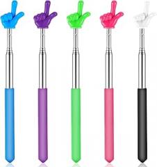 Telescopic Teachers Pointer - 5 Pcs Extendable Hand Pointer Stick, Mini Classroom Finger Pointer Stick for Elementary School Kindergarten and Teacher Supplies Interactive Learning 5 Colors
