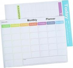 NOLITOY 2pcs Magnetic Dry Erase Memo Board for Fridge Erasable Weekly Planner Calendar Smooth Surface Reusable Writing Space for Home Organization and Creative Messaging