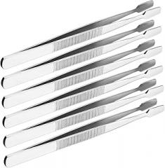 DOITOOL 6pcs Eyelash Stamp Tweezers Nonslip Metal Tweezers for Electronics Jewelry Crafting
