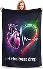 Electronic Heartbeat Let The Beat Drop Fleece Blanket – Soft, Lightweight, Throw Blanket, for Couch, Bed, Camping 40