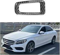 Compatible with Mercedes Benz C GLC Class W205 X253 2015-2022 Carbon Fiber Electronic Handbrake P Button Trim Frame Sticker Car Interior Accessories