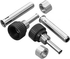 Uonlytech 6pcs Soldering Iron Handle Sleeves Kit Stainless Steel Replacement Parts for Electronic Welding Accessories Easy Installation Fit for Professional Soldering Tools