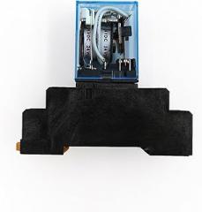 10Pcs MY4NJ Electronic Micro Mini Electromagnetic Relay 5A 14PIN Coil 4DPDT with PYF14A Socket Base DC12V 24V AC110V 220V LED(AC 110V)