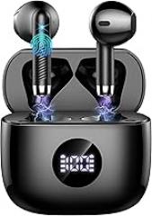 Wireless Earbuds, Bluetooth 5.4 Ear Buds LED Power Display Headphones Bass Stereo, Bluetooth Earbuds in-Ear Noise Cancelling Mic, 40H Playback Mini Case IP7 Waterproof Sports Earphones for Android iOS