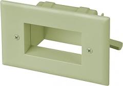 DATACOMM Electronics 45-0008-IV Easy Mount Recessed Low Voltage Cable Plate - Ivory