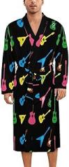 Supdreamc Men Polyester Pajamas Bathrobes, Long Sleeve Sleep Robe