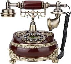 Retro Vintage ID Telephone FSK DTMF Caller Display Electronic Desk Calendar Automatic IP Function for Home Office Hotel Resin Metal 25 x 22 x 26cm