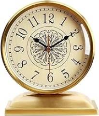 Table Clock Retro Tabletop Clocks Living Room Electronic Silent Desk Clocks Metal Home Decor Easy to Read Decor Clocks