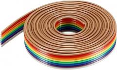 DMiotech 1 Pack 8 Pins IDC Wire Flat Rainbow Ribbon Cable 200cm 1.27mm Pitch Breadboard Jumper Wires for Electronic Projects