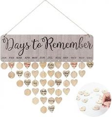 DIY Wooden Birthday Reminder Board - Hanging Calendar with Customizable Tags for Family Events