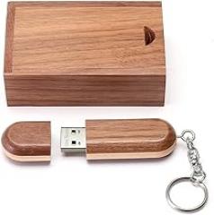 USB 2.0 Flash Drive Two-Color Wood USB 2.0 Memory Stick Pen Drives with Wooden Box (16GB, Tan)
