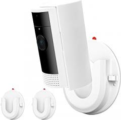 2 Pack Ring Indoor Cam Adhesive Wall Mount Bracket,Strong VHB Stick On,No Drilling Camera Mount for Ring,Two Ways Installation with Tape and Screws