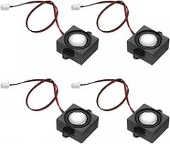 PATIKIL 3 Watt 4 Ohm Mini Speaker, 4PCS Full-Range Mobile Portable Advertising Machine Micro Loudspeaker Connector for Small Electronic Project, Black Silver