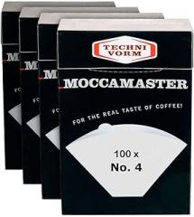 Moccamaster Technivorm 85022 Paper Filter No. 4 White | Pack of 4 Boxes x 100 Filters