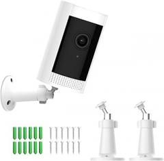 honecumi for Ring Camera Wall Mount–Adjustable Brackets Compatible with Ring Stick Up Cam Battery/Plug-in/Pro/Elite, Ring Indoor Cam (1st Gen) & 1/4” Screw Security Cameras, Indoor/Outdoor Use,2-Pack