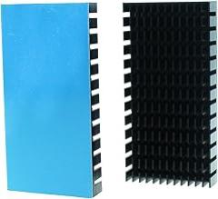 TAODAN 2PCS 80x40x11mm Black Aluminium Alloy Radiator Cooler with Thermal Conductive Tape Cooling Fins for Cooler Electronics CPU