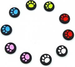 yueton 5 Pairs Replacement Cat Pad Style Silicone Analog Controller Joystick Thumb Stick Grip Cap Cover for Sony Playstation 4 Controller