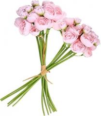 Milisten Artificial Small Camellia Flower Bouquet 2pcs Set Realistic Fake Flower for Wedding Decoration Romantic Scene Layout Floral Arrangement