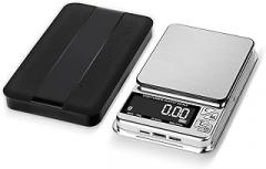 Jewelry Scales Pocket Kitchen Scale 100g/500g, USB Charging High Precision Electronic Stainless Digital LCD(100g 0.01g)