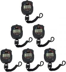 Kisangel 6Pcs Electronic Stopwatch Game Timer for Sports Referee Training Lightweight Match Stopwatch for Running Swimming Horse Racing