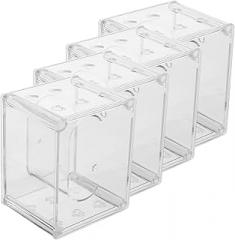 CLISPEED 4pcs Plastic Watch Display Box Square Watch Organizer Jewelry Storage Case for Electronic Travel Storage Holder
