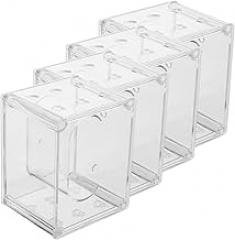 4pcs Plastic Watch Box Square Display Case Organizer for Men Women Travel Storage Jewelry Organizer for Electronic Watches