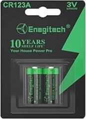 Enegitech CR123A 3V Lithium Battery, 123 3 Volt Lithium Battery, for Home Security Alarm System Sensor Doorlock Smok Carbon Monoxide Alarm Non-Rechargeable (CR123A 2 Pack)