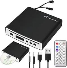 [Updated New Version] FLWLKEJI External Universal Car CD Player Vehicle CD Player,Portable CD Player for Car/TV/Laptop with USB or Type-C Port AUX Port Plug&Play and FM Transmitter Play CDs