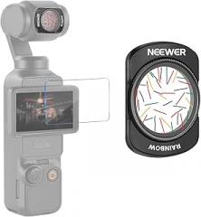 NEEWER Rainbow Star Lens Filter Compatible with DJI Osmo Pocket 3 & Creator Combo Accessories, Magnetic Multicoated HD Optical Glass Starlight Gimbal Camera Effect Filter with Screen Protector, FL-C36