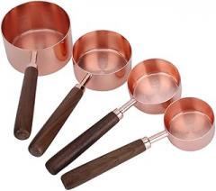 MeasuLoop Cups and Spoons Set, Stainless Steel MeasuLoop Cups and Spoons for Cooking and Baking, with Ergonomic Walnut Handles Kitchen Gadgets