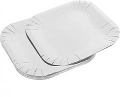 Milisten 40pcs Square Paper Dinner Plates 7-inch Silver Glossy Disposable Paper Snack Plates for Parties Household Gatherings and Family Meals