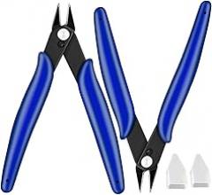 Flush Cutters, 2 PCS Micro Wire Cutters for Craft, Jewlery Making, Electronics, Plastic Models, Zip Tie Sprue Cutter