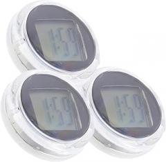 PRETYZOOM 3pcs Motorcycle Mini Clock Auto Stick Clock Mini Electronic for Fathers Day Motorcycle Gifts