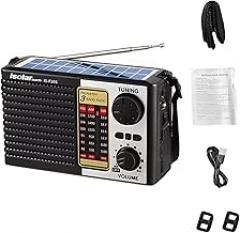 ikaufen Solar Portable FM/AM SW Radio Digital Bluetooth Speaker MP3 Player Rechargeable Comes with a Flashlight and Wrist Strap