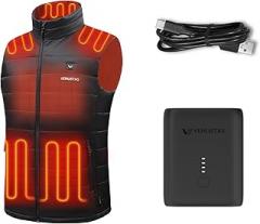 Venustas Heated Vest for Men (Black, Medium) and an Extra Ultra-Compact 7.4V Battery Pack
