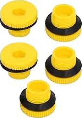 G3/8 Hex Pipettes & Pipettors Socket Design Plastic Male Threaded Sealing Cap Electronic Pipettors Yellow 5pcs