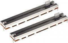 Generic 2Pcs Straight Single Linear Slide Potentiometer 3 Pin B10K 88mm(L) 60mm Travel 8x8mm Handle Fader Variable Resistors Mixer Electronic Potentiometer for Dimming Tuning
